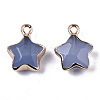 Natural Grey Agate Pendants X-G-N326-36F-2