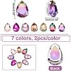 14Pcs 7 Colors Sew on Rhinestone PVC-CA0001-01-2