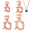 4Pcs 4 Styles 925 Sterling Silver Rhinestone Claw Pendant Settings STER-PH0004-22RG-1