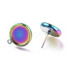 Ion Plating(IP) 304 Stainless Steel Stud Earring Settings STAS-I161-01E-M-2