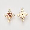 Brass Cubic Zirconia Links connectors KK-N216-26B-2