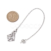 Non-Tarnish Stainless Steel Braided Chain Macrame Pouch Empty Stone Holder Dowsing Pendulums PALLOY-JF02738-01-3