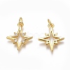 Brass Micro Pave Clear Cubic Zirconia Pendants ZIRC-O035-22G-2