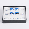Ocean Style Flat Round Handmade Lampwork Beads LAMP-F006-13-1