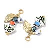 Handmade Porcelain & Natural Cultured Freshwater Pearl & Brass & 201/304 Stainless Steel Pendants PALLOY-JF05914-2