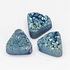 Electroplated Natural Druzy Quartz Crystal Beads G-G888-04-2