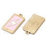 Rack Plating Alloy Enamel Pendants PALLOY-F308-09G-02-2
