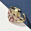 Brass Micro Pave Cubic Zirconia Cuff Rings RJEW-H256-14G-01-3