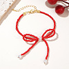 Glass Seed Beaded Bowknot Bracelet & Necklace Set ZN6735-2-2