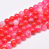 Natural Striped Agate/Banded Agate Bead Strands G-G962-8mm-04-1