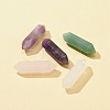 5Pcs 5 Styles Natural Mixed Gemstone Double Terminal Pointed Pendants G-FS0005-57-1