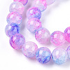 Baking Paint Crackle Glass Beads Strands X-DGLA-Q023-8mm-YS55-3