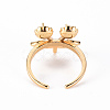 Brass Micro Pave Clear Cubic Zirconia Peg Bails Cuff Finger Ring Settings KK-T062-113G-NF-3