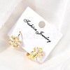 Flower Brass Hoop Earrings EJEW-S256-01B-G-2