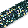 AB Color Plated Opaque Glass Rondelle Beads Strands EGLA-T029-4mm-09L-1