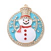 Christmas Zinc Alloy Rhinestone Pendnats PALLOY-K008-02B-KCG-1