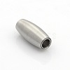 Tarnish Resistant 304 Stainless Steel Matte Surface Magnetic Clasps with Glue-in Ends STAS-O042-A-12-3