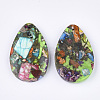 Synthetic Gold Line Regalite/Imperial Jasper/Sea Sediment Jasper Pendants G-S329-074D-2