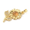 Brass Micro Pave Cubic Zirconia with Resin Pendants KK-G517-05G-02-2