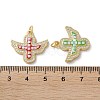 Brass Micro Pave Cubic Zirconia Pendants KK-C045-21G-3