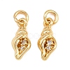 Brass Micro Pave Clear Cubic Zirconia Charms KK-Q085-02G-G-1