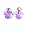 Faceted Transparent Glass Charms GLAA-T024-06B-2