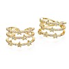 Brass Micro Pave Clear Cubic Zirconia Cuff Rings RJEW-S044-084-NF-2