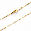 PVD Vacuum Plating 304 Stainless Steel Boston Link Chain Necklace NJEW-S420-005B-G-2