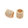 Brass Micro Pave Clear Cubic Zirconia European Beads KK-B100-013G-1