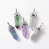 Faceted Bullet Natural Fluorite Double Terminated Pointed Pendants X-G-J261-B16-3