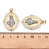 Brass with ABS Imitation Pearl Pendants KK-T070-16G-01-3