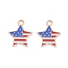 50Pcs Independence Day Light Gold Plated Alloy Enamel Pendants ENAM-LS0001-08LG-1