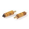 Faceted Natural Tiger Eye Pointed Pendants G-H252-F04-2