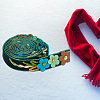 Velvet Handmade Flower Embroidered Lace Ribbons SRIB-WH0011-077B-7