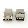 Tarnish Resistant Smooth Surface 201 Stainless Steel Watch Band Clasps STAS-R063-80-1