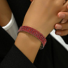 Platinum Brass Multi Layer Wrap Bracelets RM1445-1-2