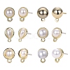 12Pcs 6 Style Alloy & Brass Stud Earring Findings DIY-SZ0009-36-1