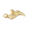 Rack Plating Brass Micro Pave Clear Cubic Zirconia Pendants X-KK-E060-22G-3