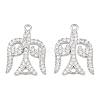 Brass Micro Pave Clear Cubic Zirconia Connector Charms CU-CBA7BFE-03B-P-1