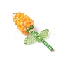 Glass Seed Beaded Rose Pendants PALLOY-MZ00959-01-3