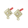 Rack Plating Golden Alloy with ABS Pearl Stud Earring Findings EJEW-B036-03G-13-1