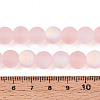 Frosted Transparent Glass Beads Strands GLAA-T032-T10mm-MBB10-4