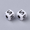 White Opaque Acrylic Beads X-MACR-R869-02S-2