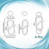 4Pcs 925 Sterling Silver S-Hook Clasps STER-NB0001-29-2