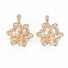 Brass Micro Pave Clear Cubic Zirconia Peg Bails Pendants KK-S364-089-1