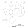 10Pcs Alloy Open Back Bezel Pendants PALLOY-YWC0002-02S-4