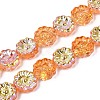 Electroplate Transparent Glass Beads Strands EGLA-N055-01G-1