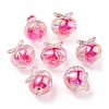 UV Plating Rainbow Iridescent Acrylic Beads OACR-F004-02F-1