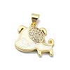 Brass Micro Pave Clear Cubic Zirconia Pendants KK-A221-25B-G-1