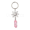 Natural Quartz & Alloy Keychain KEYC-JKC01147-4